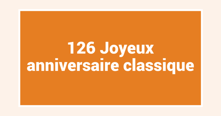 126 Joyeux anniversaire classique