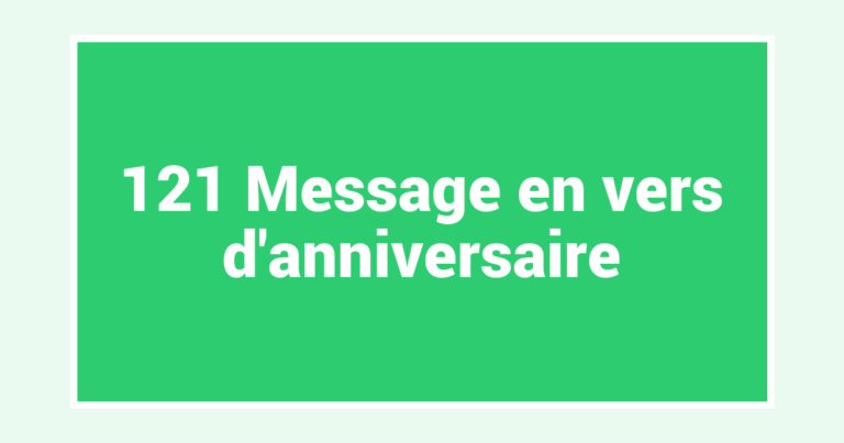 121 Message en vers d’anniversaire