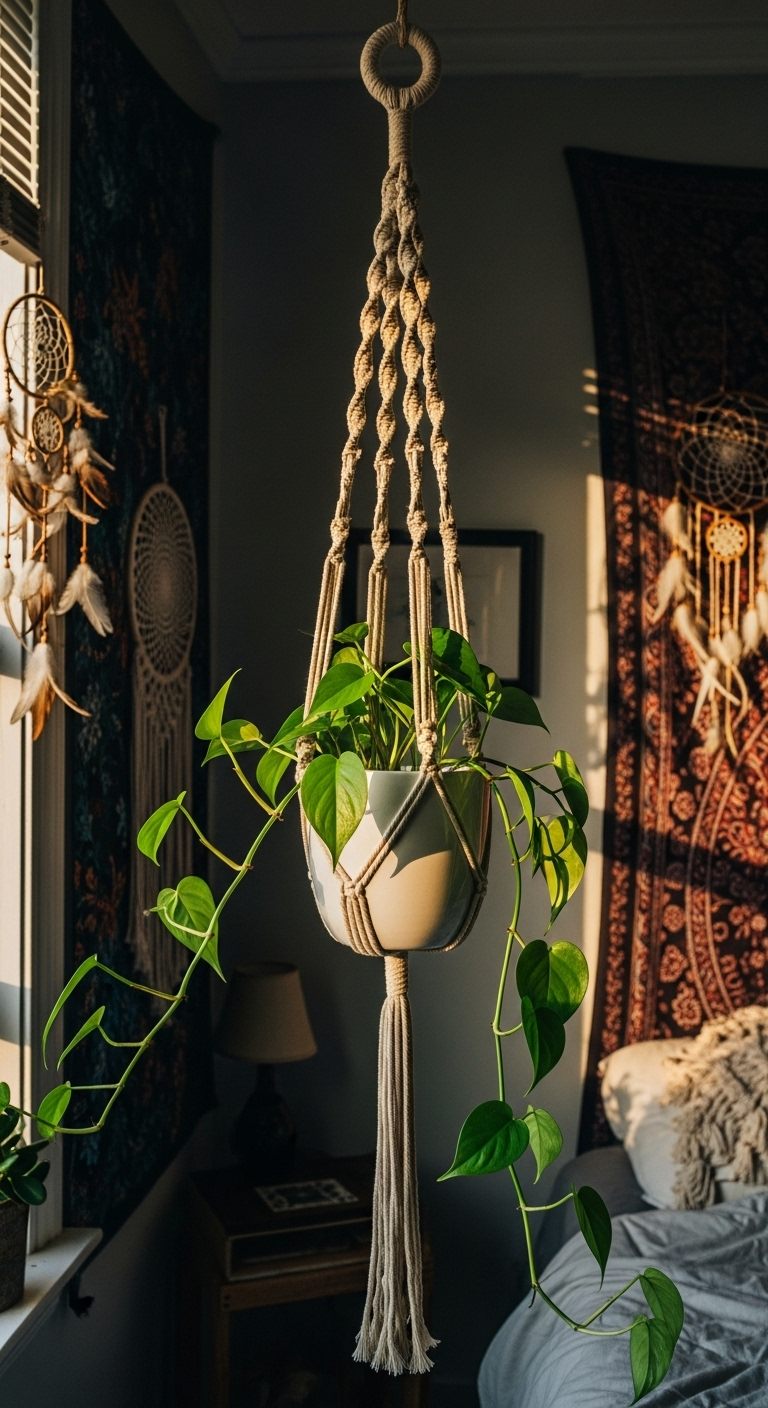 16 Déco Plante Vintage Cache-pot Macramé