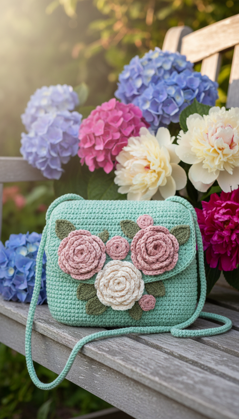 Floral Applique Crossbody