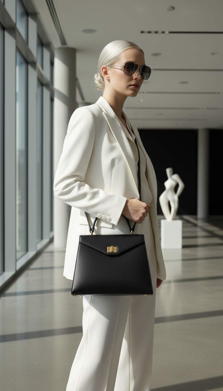 Structured Top-Handle Shoulder Bag