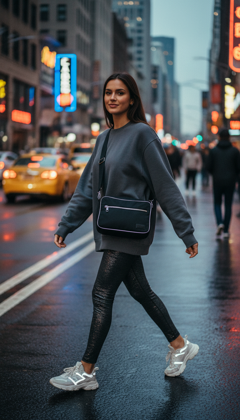 Sporty Nylon Shoulder Bag