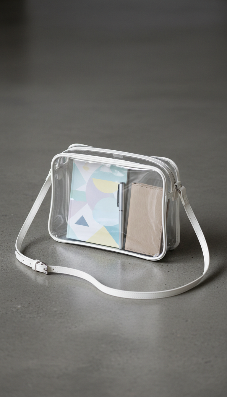 Trendy Transparent Vinyl Shoulder Bag