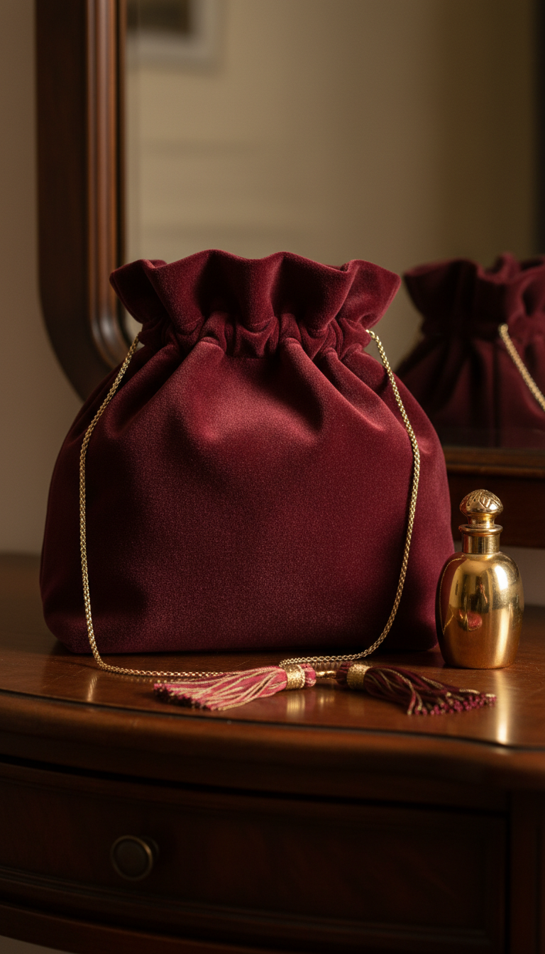 Elegant Drawstring Pouch-Style Shoulder Bag