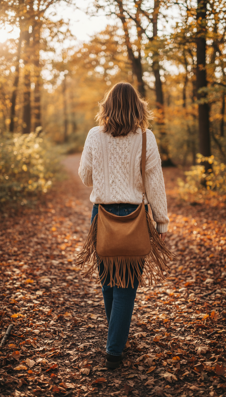 Rustic Suede Fringe Bag