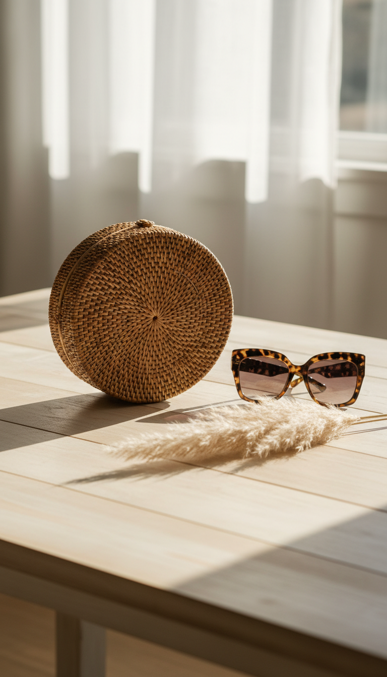 Bohemian Woven Rattan Clutch