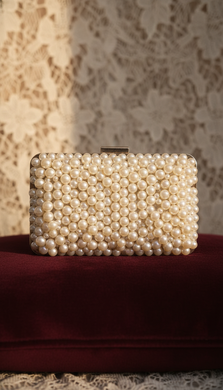 Glamorous Pearl Embellished Clutch