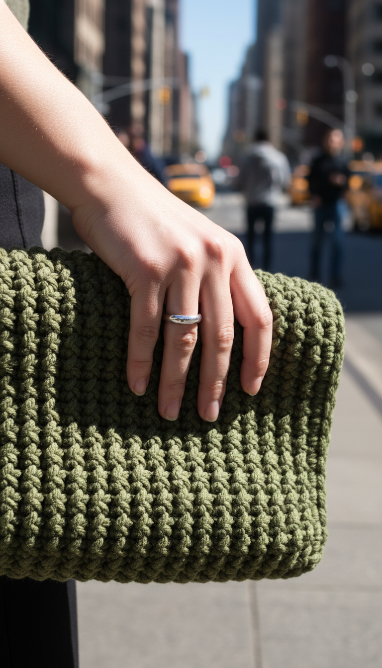 Textured Ribbed Everyday Clutch