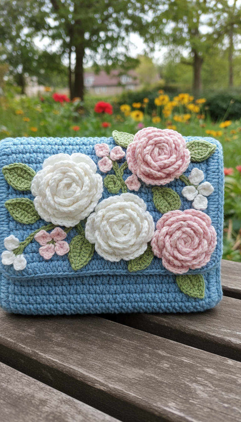 Charming Floral Appliqué Clutch