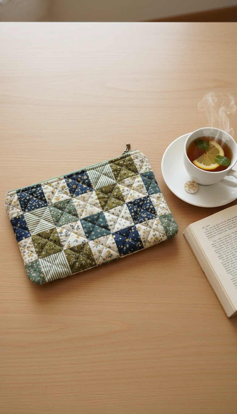 Fabric Patchwork Quilted Clutch