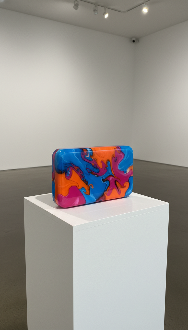 Wearable Art: Abstract Swirl Resin Clutch