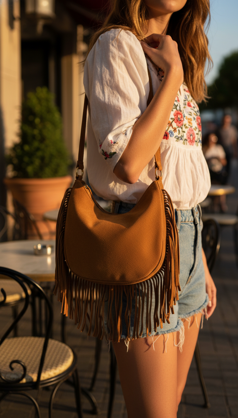 Boho Chic Suede Mini Hobo