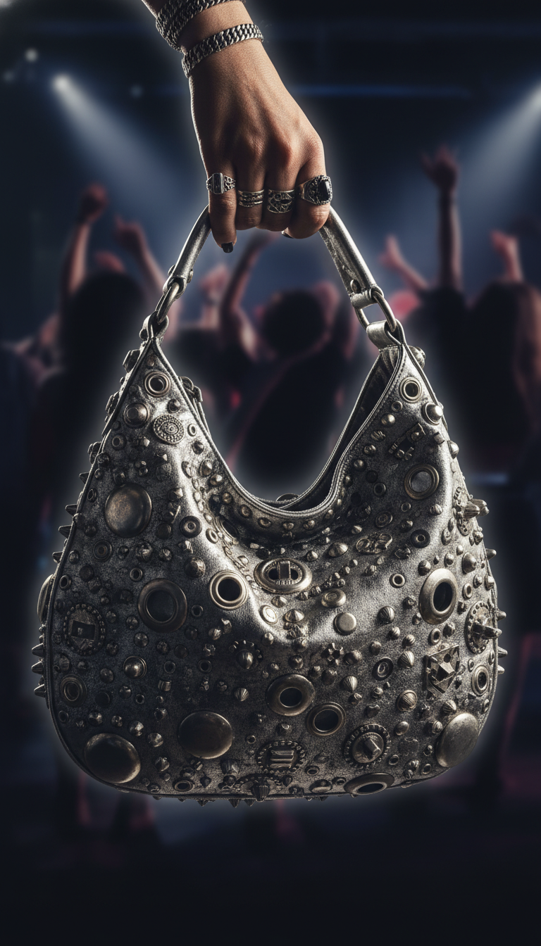 Silver Hobo with Studs and Embellishments