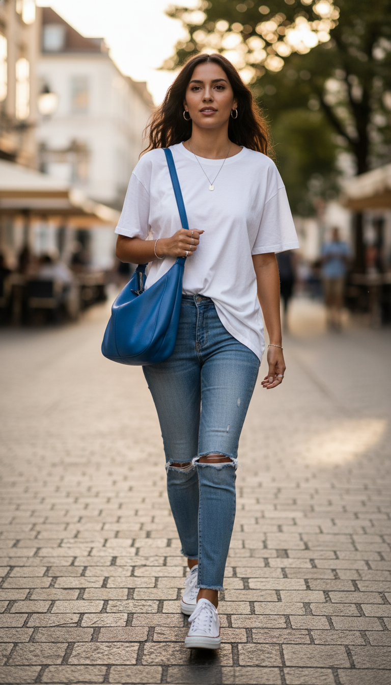 13 Blue Hobo Bag Outfit Ideas