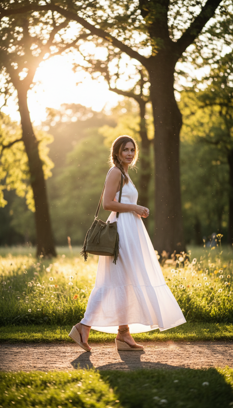 Boho-Chic Olive Suede