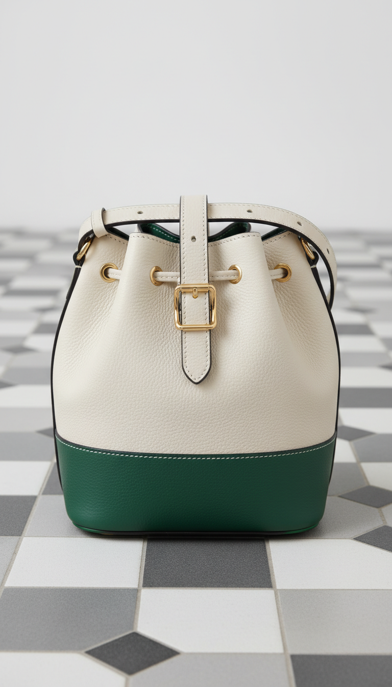 Two-Tone/Color-Block Bucket Bag