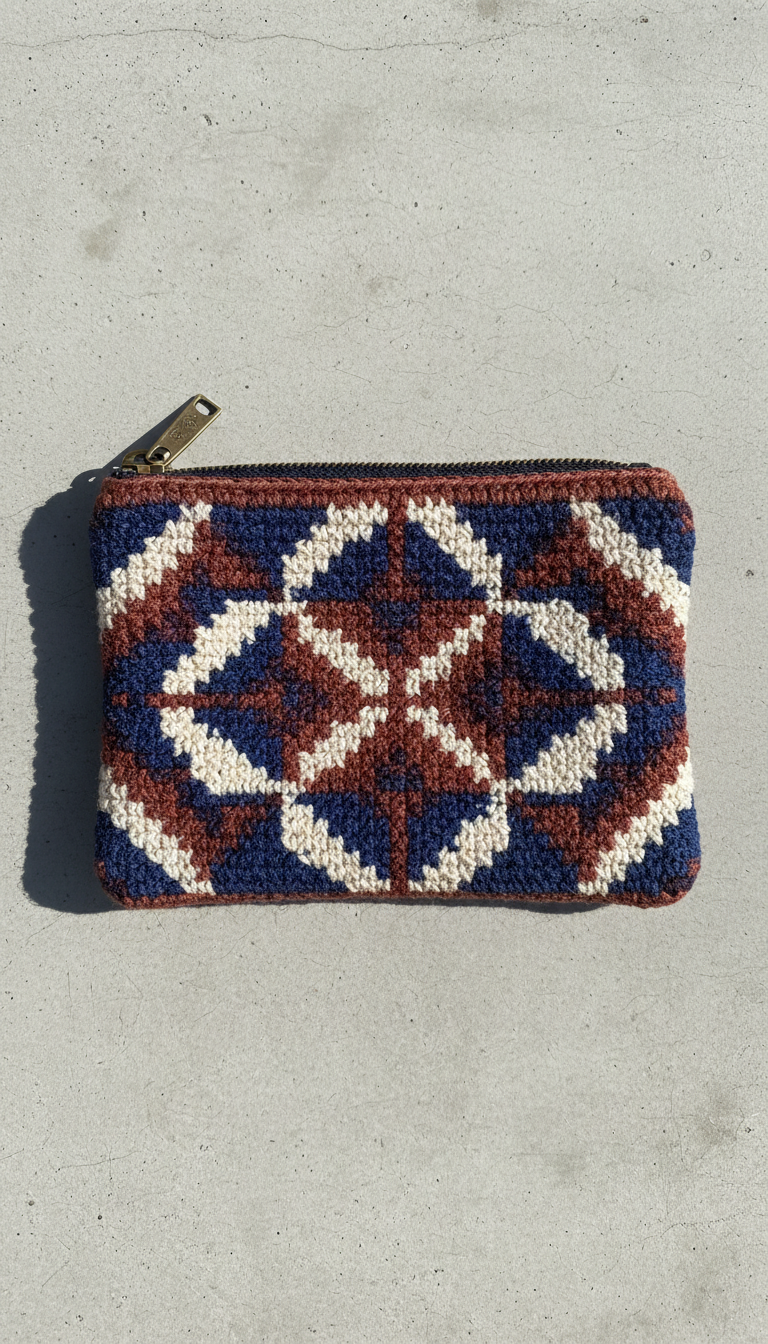 Artistic Flair: Intricate Tapestry Crochet Makeup Bag
