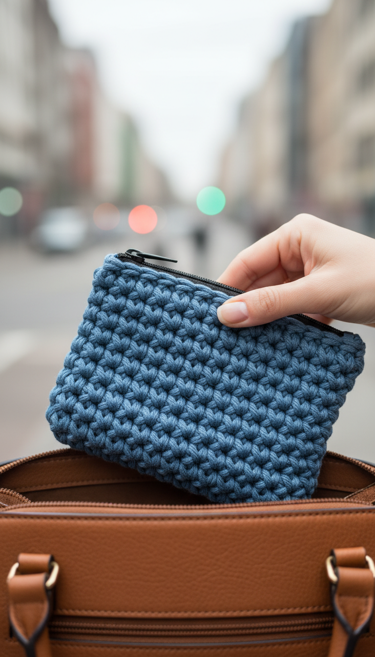 Perfectly Portable: Compact On-the-Go Crochet Pouch