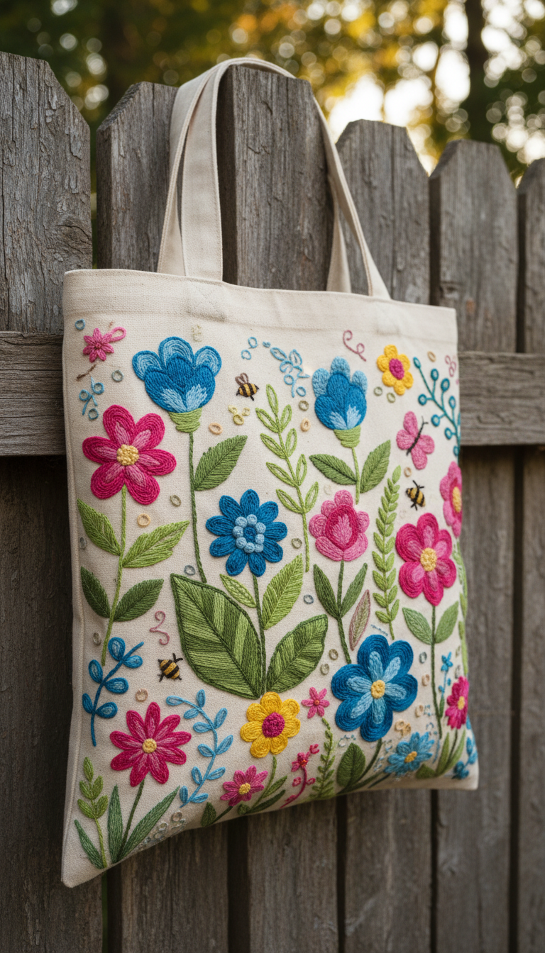 14 Hand Embroidered Tote Bag Ideas Diy