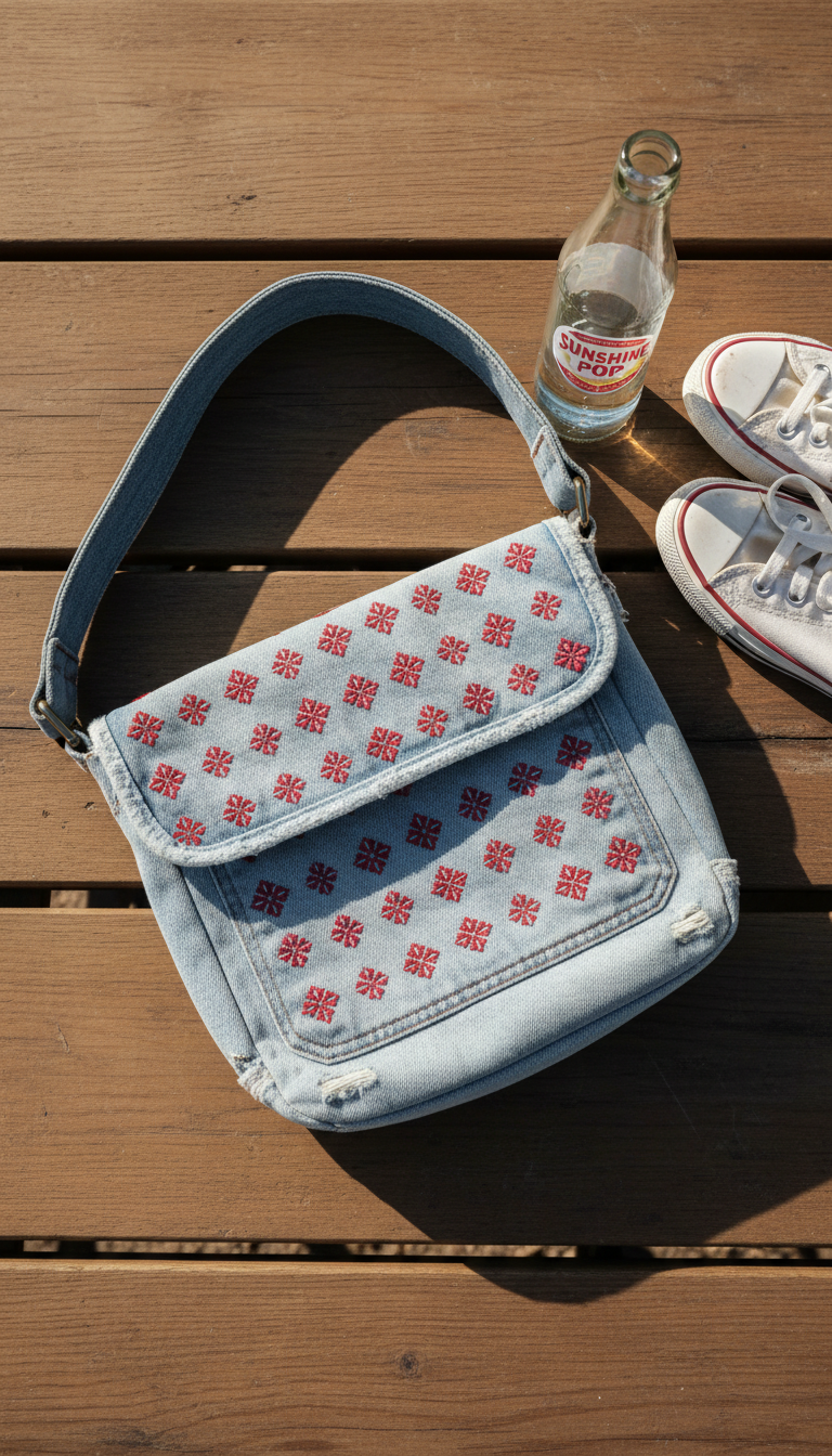 Denim with Contrast Stitch Sling