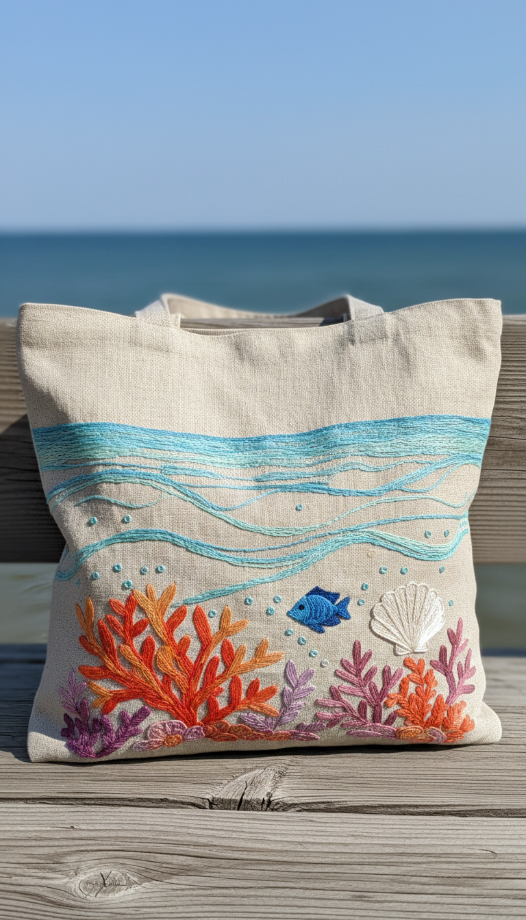 Serene Seascape and Ocean Life Tote