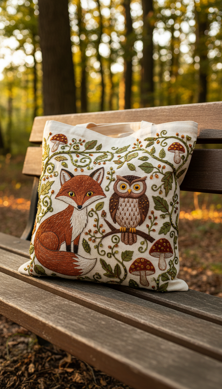 Nature-Inspired Woodland Creatures Tote