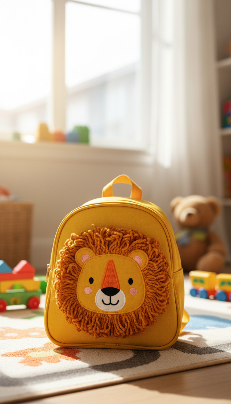 Whimsical Animal-Embroidered Kids' Backpack