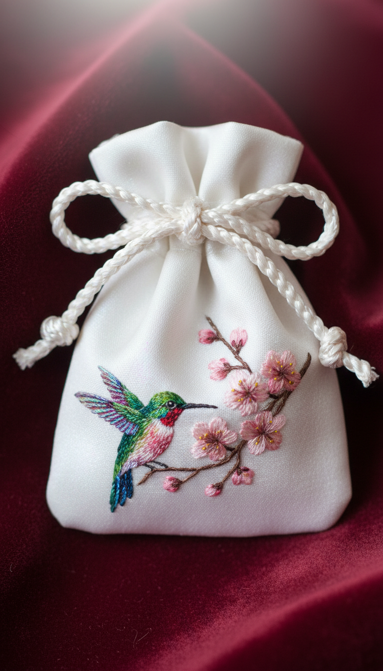 Delicate Silk Jewelry Pouch